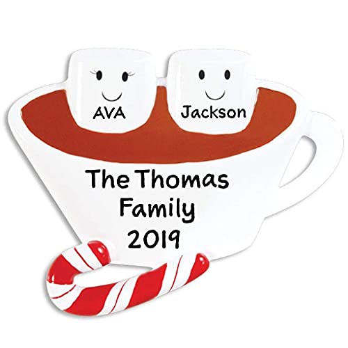 Marshmallow Hot Chocolate Family Personalized Ornament (Family of 2)