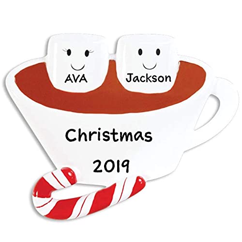 Marshmallow Hot Chocolate Family Personalized Ornament (Family of 2)