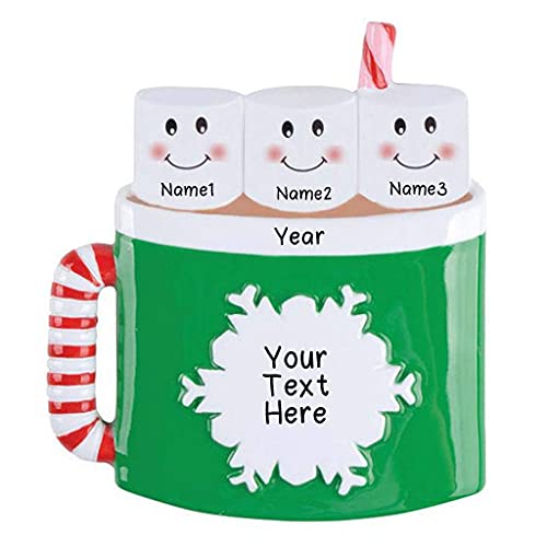 Marshmallow Mug Family Personalized Ornament (Family of 3) Default Title