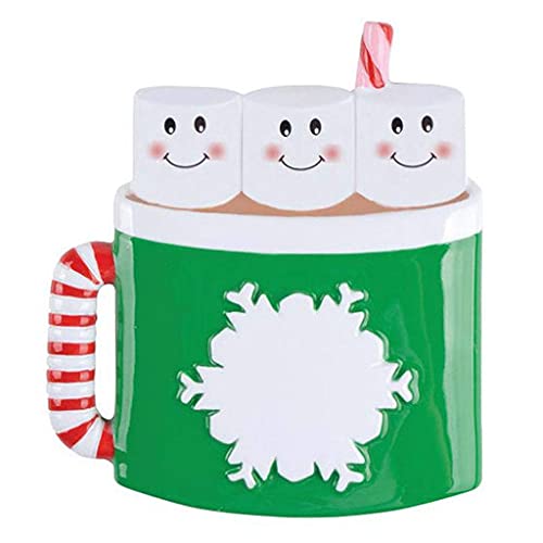 Marshmallow Mug Family Personalized Ornament (Family of 3)