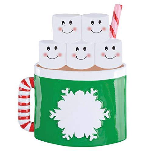 Marshmallow Mug Family Personalized Ornament (Family of 5)