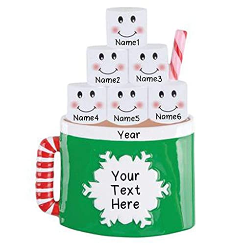 Marshmallow Mug Family Personalized Ornament (Family of 6) Default Title