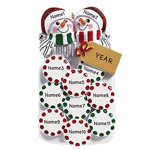 Mason Jar Snowman Couple Personalized Ornament