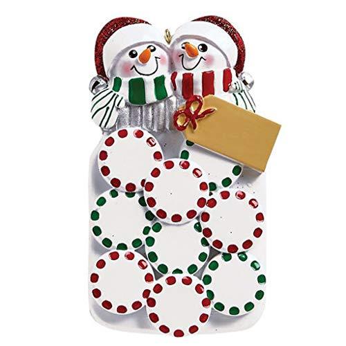 Mason Jar Snowman Couple Personalized Ornament