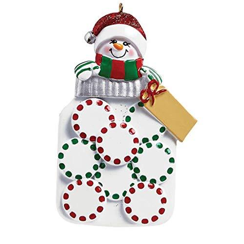 Mason Jar Snowman Personalized Ornament