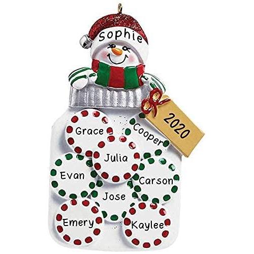 Mason Jar Snowman Personalized Ornament