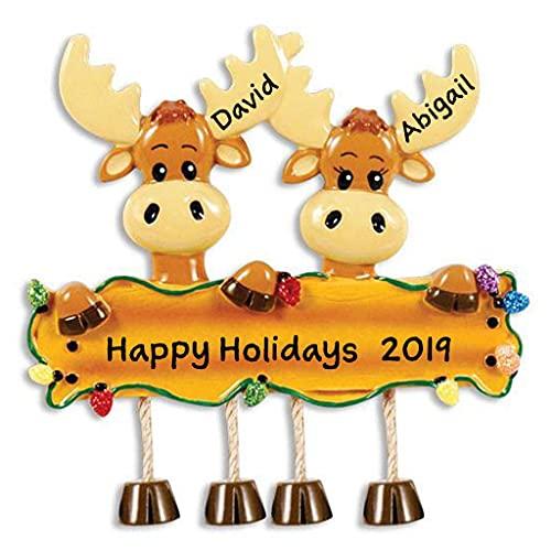 Moose Family Personalized Ornament (Family of 2)