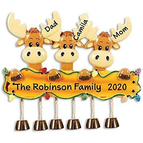 Moose Family Personalized Ornament (Family of 3)
