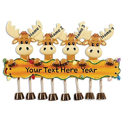 Moose Family Personalized Ornament (Family of 4) Default Title