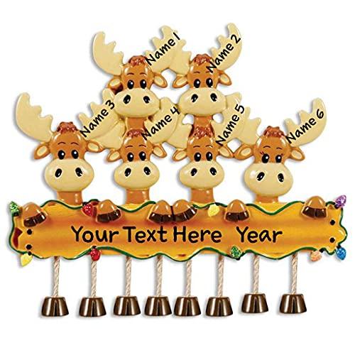 Moose Family Personalized Ornament (Family of 6) Default Title