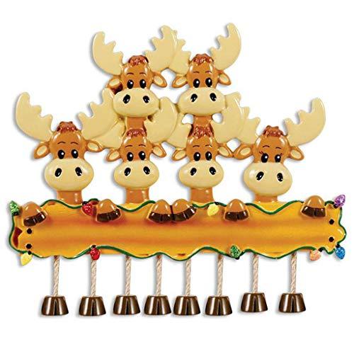 Moose Family Personalized Ornament (Family of 6)