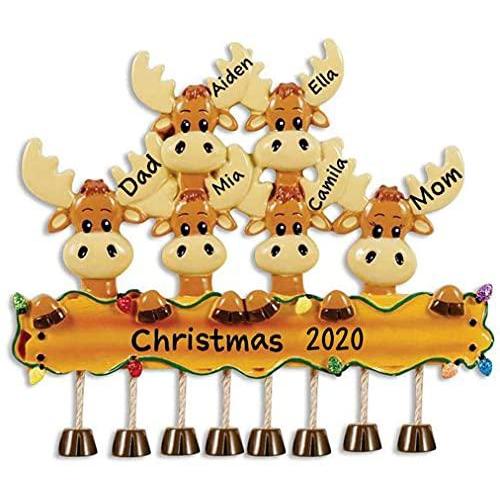 Moose Family Personalized Ornament (Family of 6)