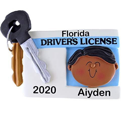 New Driver's License Boy Personalized Ornament (Male African American) Default Title