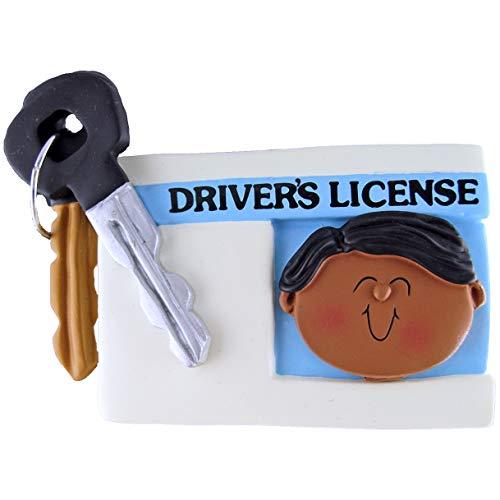 New Driver's License Boy Personalized Ornament (Male African American)