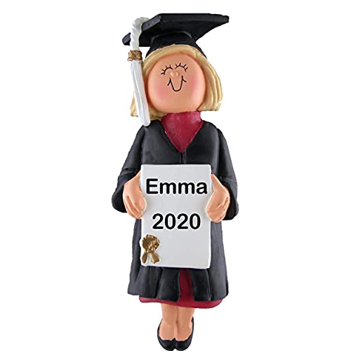 New Graduate Girl Personalized Ornament (Graduate Female Blonde)