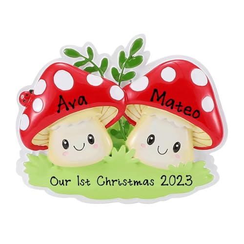 New Lucky Mushroom Family Personalized Ornament (Family of 2)