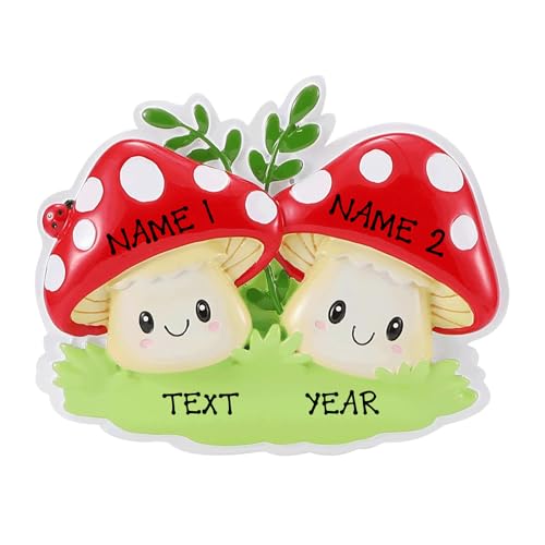 New Lucky Mushroom Family Personalized Ornament (Family of 2)