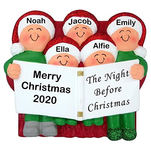 Night Before Family Ornament (Family of 5)