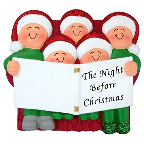 Night Before Family Ornament (Family of 5)