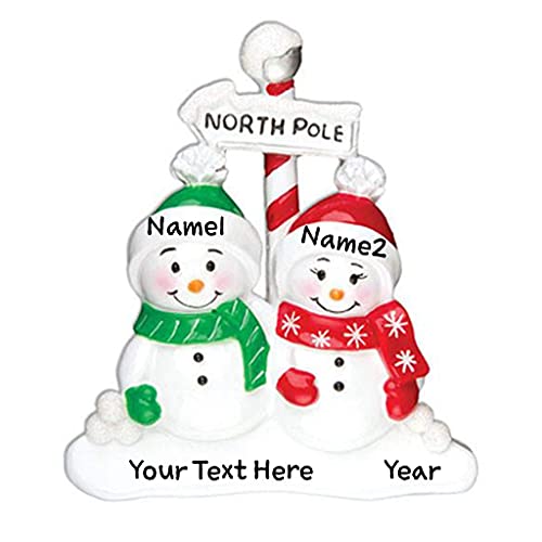 North Pole Snow Family Personalized Ornament (Family of 2)