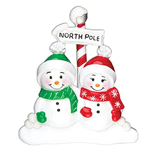 North Pole Snow Family Personalized Ornament (Family of 2)