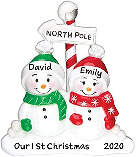 North Pole Snow Family Personalized Ornament (Family of 2)