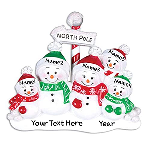 North Pole Snow Family Personalized Ornament (Family of 5) Default Title