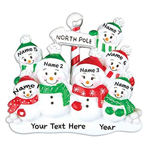 North Pole Snow Family Personalized Ornament (Family of 7) Default Title