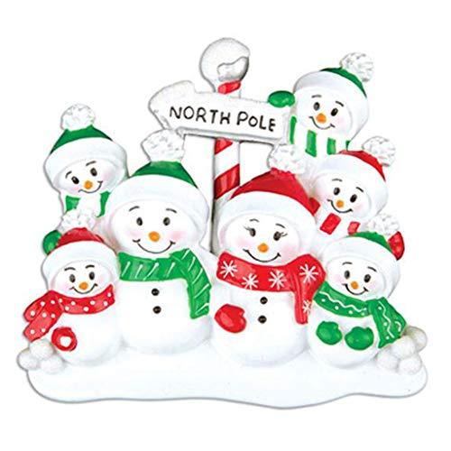 North Pole Snow Family Personalized Ornament (Family of 7)