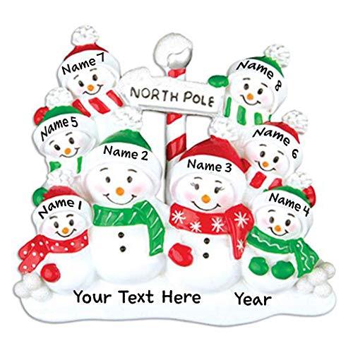 North Pole Snow Family Personalized Ornament (Family of 8) Default Title