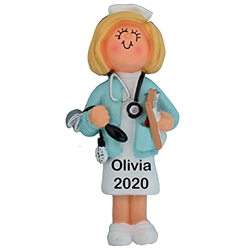 Nurse Girl Personalized Ornament (Female Blonde)