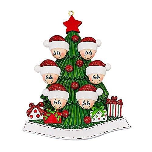 Opening Present Family Ornament (Family of 6)