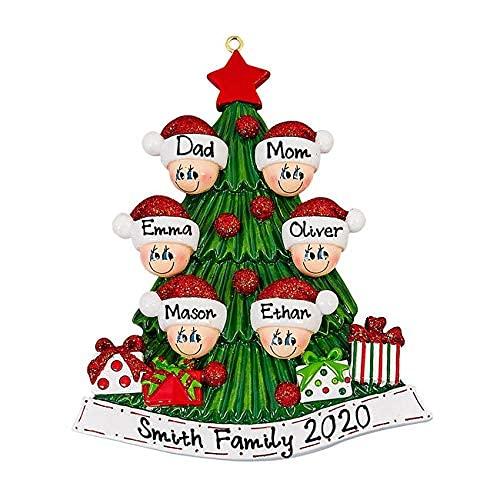 Opening Present Family Ornament (Family of 6)
