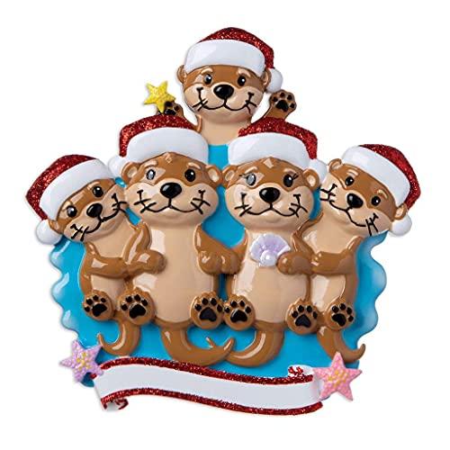 Otter Family Ornament (Family of 5)