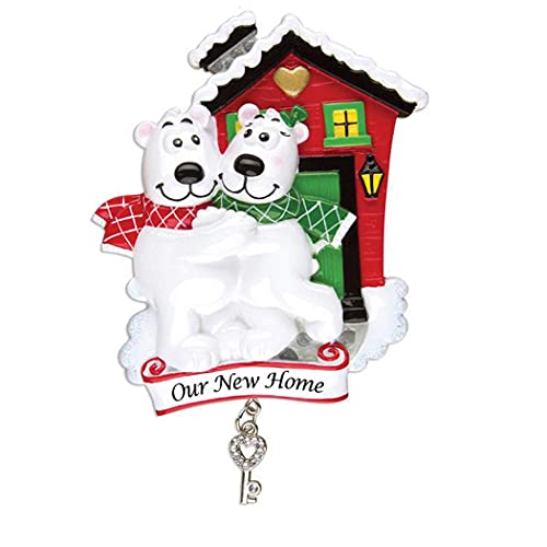 Our New Home Polar Bear Couple Personalized Ornament Default Title