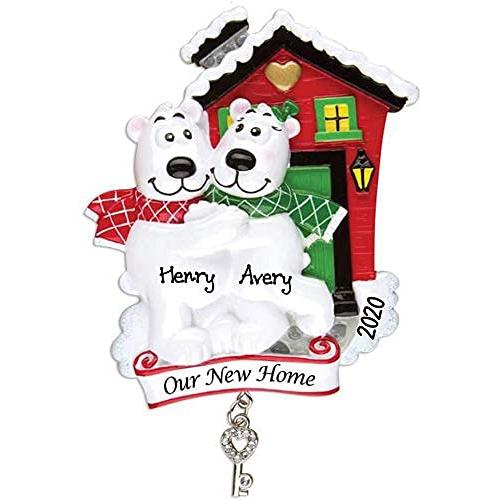 Our New Home Polar Bear Couple Personalized Ornament