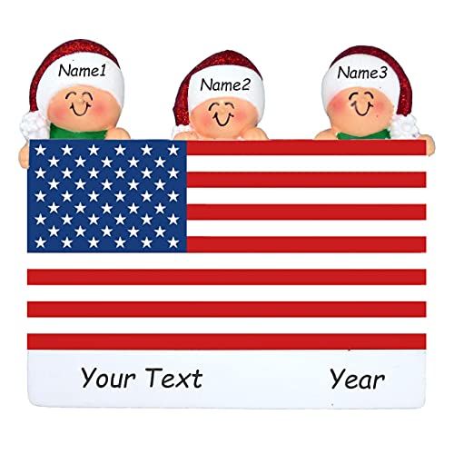 Patriotic Family Ornament (Family of 3) Default Title