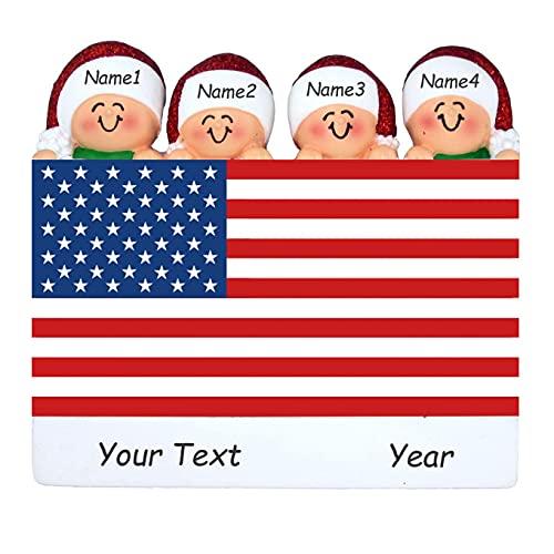 Patriotic Family Ornament (Family of 4) Default Title