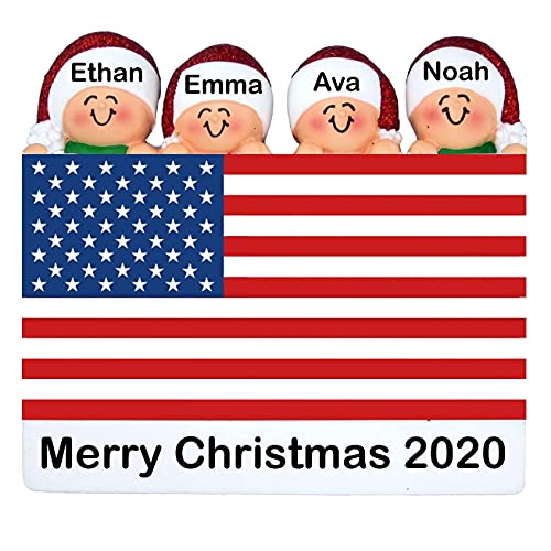 Patriotic Family Ornament (Family of 4)