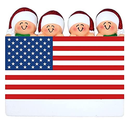 Patriotic Family Ornament (Family of 4)