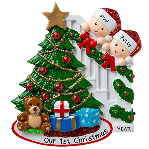 Peeking Family Personalized Ornament (Family of 2)