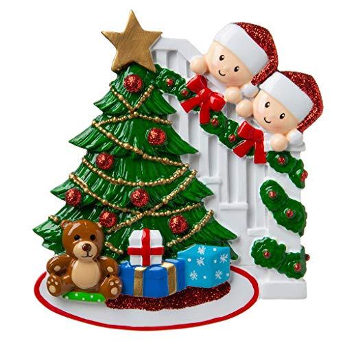 Peeking Family Personalized Ornament (Family of 2)