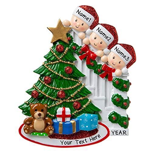 Peeking Family Personalized Ornament (Family of 3) Default Title