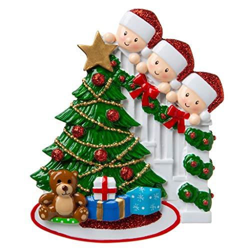 Peeking Family Personalized Ornament (Family of 3)