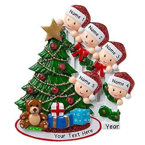 Peeking Family Personalized Ornament (Family of 5) Default Title