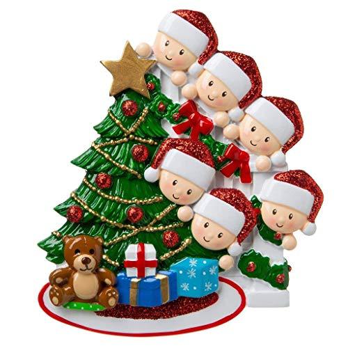 Peeking Family Personalized Ornament (Family of 6) Default Title
