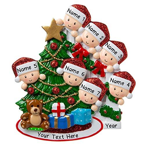Peeking Family Personalized Ornament (Family of 7) Default Title