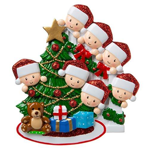 Peeking Family Personalized Ornament (Family of 7)