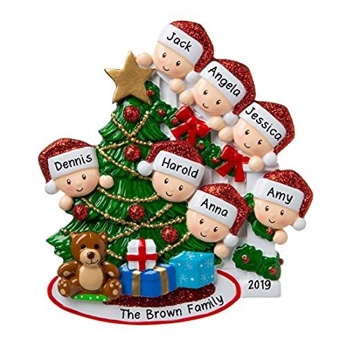 Peeking Family Personalized Ornament (Family of 7)