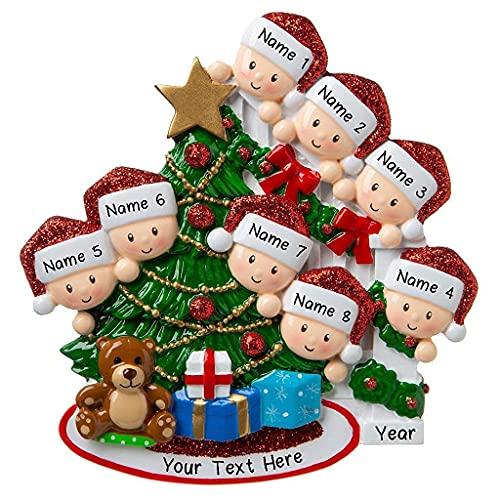 Peeking Family Personalized Ornament (Family of 8) Default Title